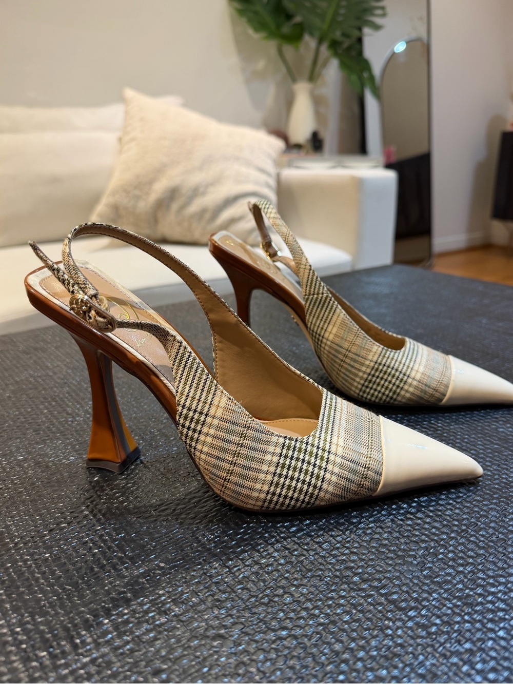 Sam Edelman Odette Slingback Pumps - Plaid Multi Pattern 7 - Picture 2 of 6